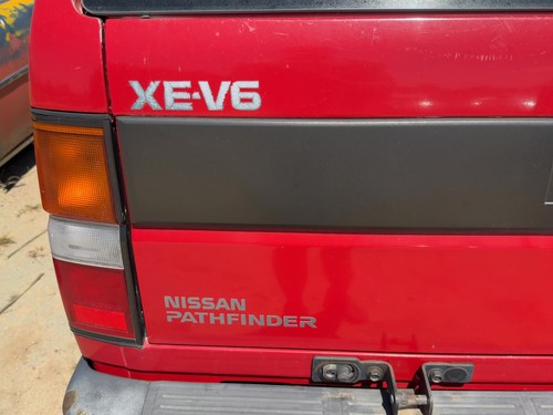 90-95 Nissan Pathfinder Hatch Trim Surround Panel Tail Liftgate Finish Red OEM