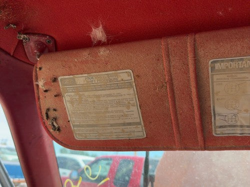 1987-1991 Ford F150 Driver Left Sun Visor Oem Red