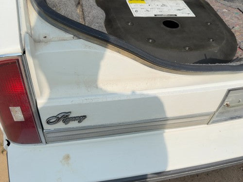 85-90 98 License Plate Trim Surround Panel Oem Tail Trunk Finish White
