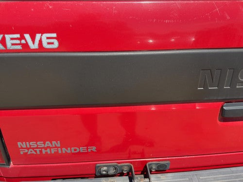 90-95 Nissan Pathfinder Hatch Trim Surround Panel Tail Liftgate Finish Red OEM