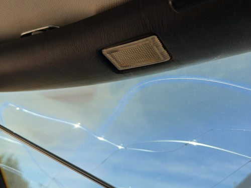 73-80 Mercedes 450SL 107 Driver Left Sun Visor Mount Trim Panel Black