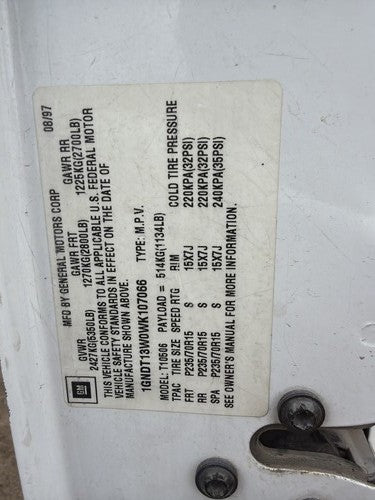 98 S10 Blazer Passenger Right A Pillar Trim Windshield Post Panel Oem Gray 92H