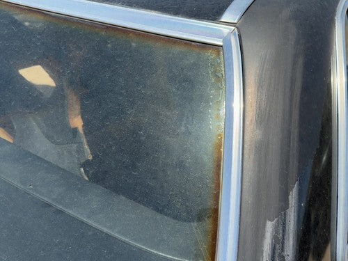 1980 Mercedes 450SL 107 Chrome Trim Around Back Glass OEM Black Roadster