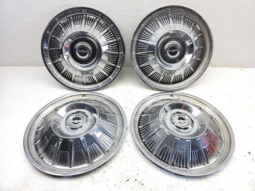 1964 Ford Thunderbird Coupe Set Of 4 Hub Caps Wheel Covers 15 Inch Chrome Oem