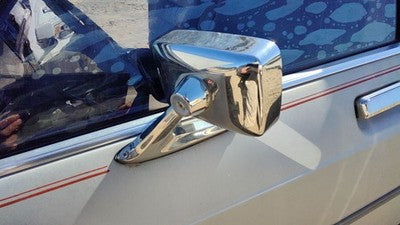 81-91 Grand Marquis Driver Left Front Side Mirror Chrome With Control Cable Gray