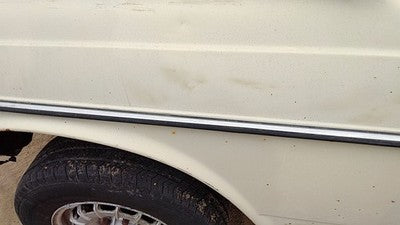 1980 Mercedes 300Td Driver Left Moulding From Fender Oem Trim Strip White