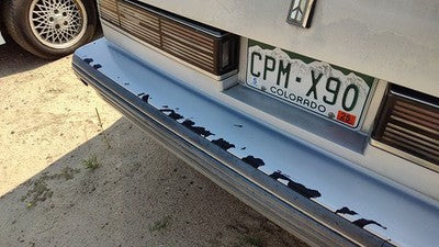 1990-1991 Olds 88 Silver Trim Strip Between Tail Lights And Bumper Oem Panel