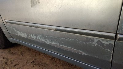 06-08 Sonata Driver Left Front Moulding From Door Trim Strip H1 Silver Blue