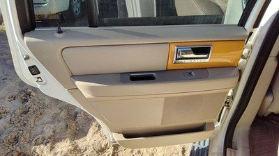 07-10 Lincoln Navigator Driver Left Rear Door Trim Panel With Switches Back Tan