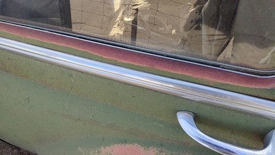 53 Chevy Bel Air 150 Sedan Driver Left Rear Moulding From Door Back Trim Chrome
