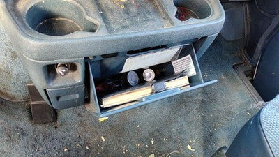 1993 Gmc Safari Center Console Glove Box Assembly Door With Latch Oem Blue