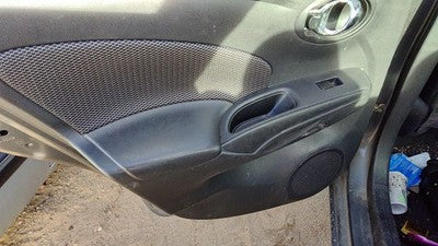 14-19 Versa Driver Left Rear Door Trim Panel With Switches Back Charcoal G