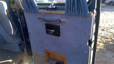 1989 Chevy G20 Van Passenger Right Rear Inside Door Trim Panel Only Back Blue