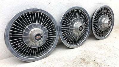 1970-1973 Mercury Cougar Hub Cap Wheel Cover Oem 14 Inch Wire Spoke Set Of 3