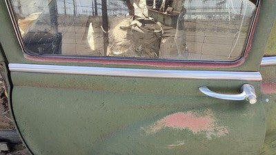 53 Chevy Bel Air 150 Sedan Driver Left Rear Moulding From Door Back Trim Chrome