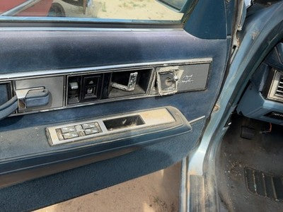 1986 Olds 88 Driver Left Front Door Trim Panel With Master Switch Blue