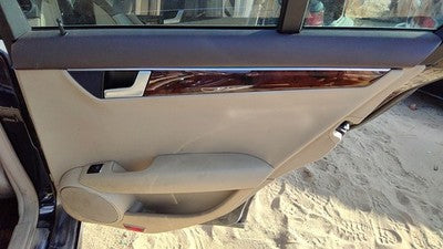 12-13 C300 Passenger Right Rear Door Trim Panel With Switches Back Beige 125
