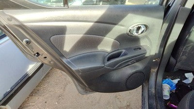 14-19 Versa Driver Left Rear Door Trim Panel With Switches Back Charcoal G