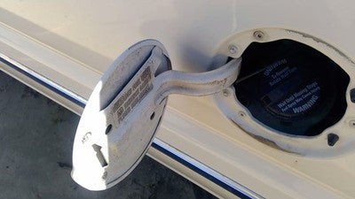 1992-2014 Ford Van E150 Fuel Tank Door With Hinge Gas Lid Oem Filler White