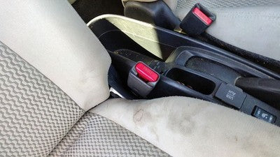 12-15 Versa Note Passenger Right Front Seat Belt Buckle Receiver Charcoal G