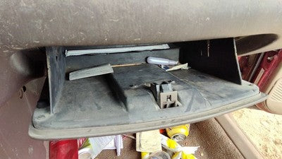 1997-2002 Ford Escort Glove Box Assembly Complete Door With Latch Oem Tan