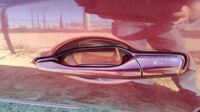 04-12 Mitsubishi Galant Driver Left Rear Outside Door Handle Back P06 Ultra Red