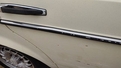 80 Mercedes 300Td Passenger Right Rear Upper Moulding From Door Back Trim Strip