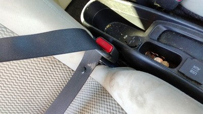 12-15 Versa Note Passenger Right Front Seat Belt Buckle Receiver Charcoal G