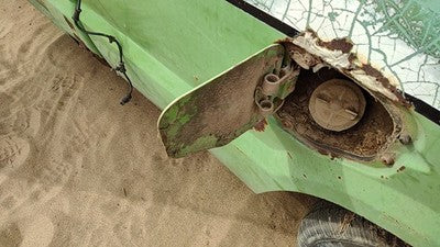 1977 Ford Courier Fuel Tank Door With Hinge Gas Lid Oem Filler Green