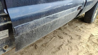 03-07 F350 Powerstroke Driver Left Rear Moulding From Door Back Trim Strip Blue
