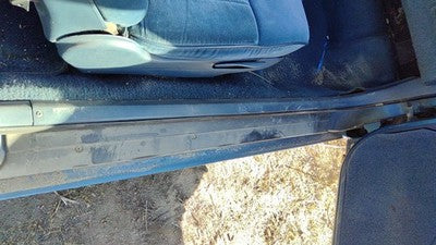 89 Olds Cutlass Cierra Passenger Right Lower Sill Step Moulding Trim Panel Blue