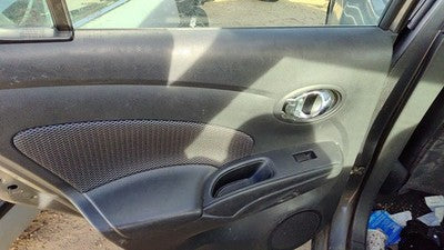 14-19 Versa Driver Left Rear Door Trim Panel With Switches Back Charcoal G