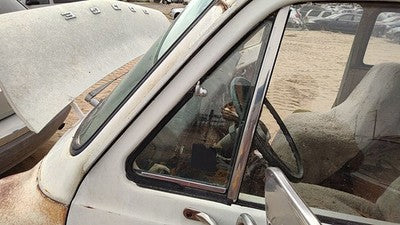 71-77 Van B200 Driver Left Front Vent Window Small Door Glass With Frame Oem
