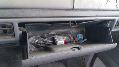 1996 Ford F450 Glove Box Assembly Complete Door With Latch Oem Gray