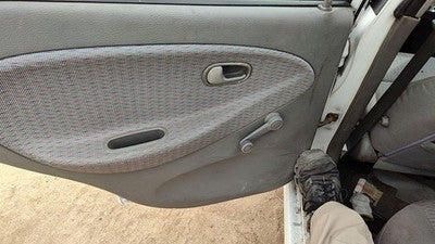 01-02 Kia Rio Driver Left Rear Door Trim Panel Manual Windows Back Sedan Gray