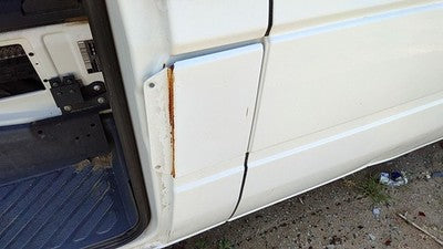 03-06 Dodge Sprinter Van 3500 Fuel Tank Door With Hinge Gas Lid Filler White P01