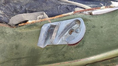 1953 Chevy Bel Air 150 Sedan Driver Left Rear Door Latch Striker Oem