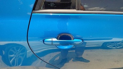 09-13 Toyota Corolla Passenger Right Rear Outside Door Handle Oem Back Blue 8T7