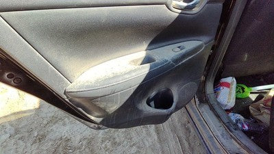 15-19 Sentra Driver Left Rear Door Trim Panel With Switches Back Charcoal G