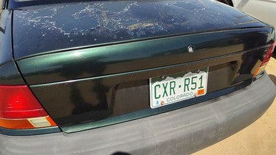1996-99 Saturn Sl1 License Plate Trim Surround Panel Oem Tail Trunk Finish Green
