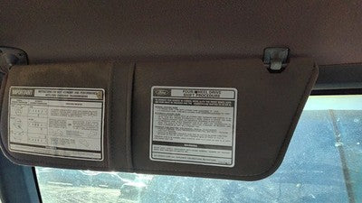 1989 F250 Pickup Driver Left Sun Visor Oem Gray