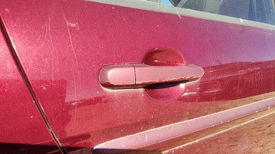 06-11 Accent Passenger Right Rear Outside Door Handle Back 5r Wine Red 4 Door