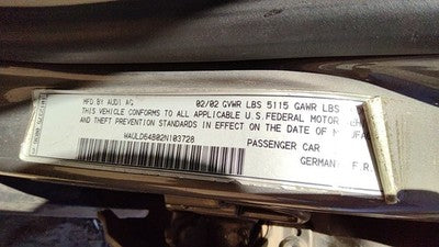 1998-2004 Audi A6 Passenger Right Rear Strut Assembly With Spring Oem Awd