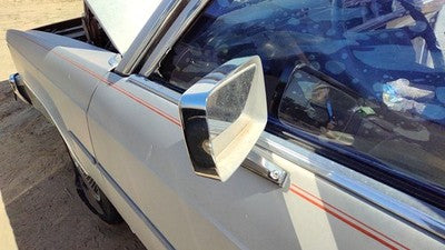 81-91 Grand Marquis Driver Left Front Side Mirror Chrome With Control Cable Gray