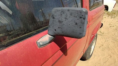 1984-1990 Ford Bronco 2 Driver Left Manual Side Mirror Door Mounted Oem Red