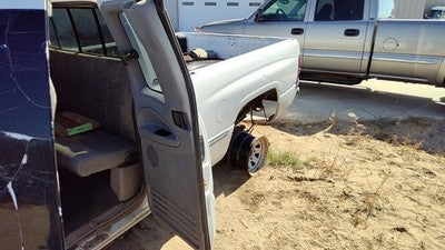1998-2001 Ram 1500 Driver Left Rear Door Trim Panel With Switches Back Gray