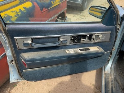 1986 Olds 88 Driver Left Front Door Trim Panel With Master Switch Blue