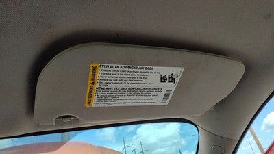 2005-2010 Chevy Cobalt Passenger Right Sun Visor Oem Gray 14C 20868637