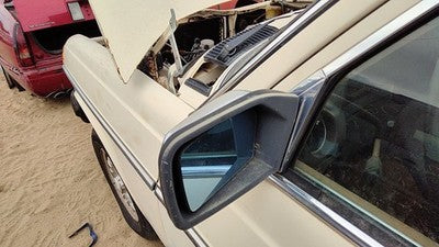 1977-1985 Mercedes 300Td Driver Left Manual Side Mirror Door Mounted Oem White