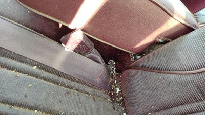 1987 Olds Ciera Driver Left Front Seat Belt Buckle Receiver Oem Red